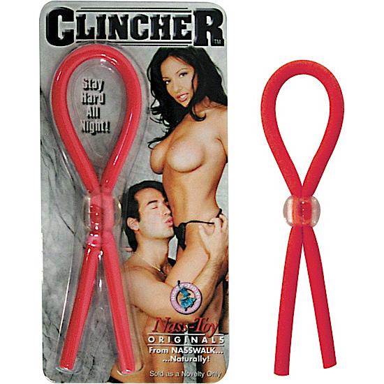 Clincher Adjustable Rubber Cock Ring Red