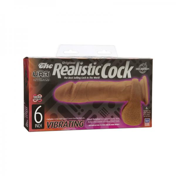 The Realistic Cock - Ur3 - Vibrating 6 Inch Brown