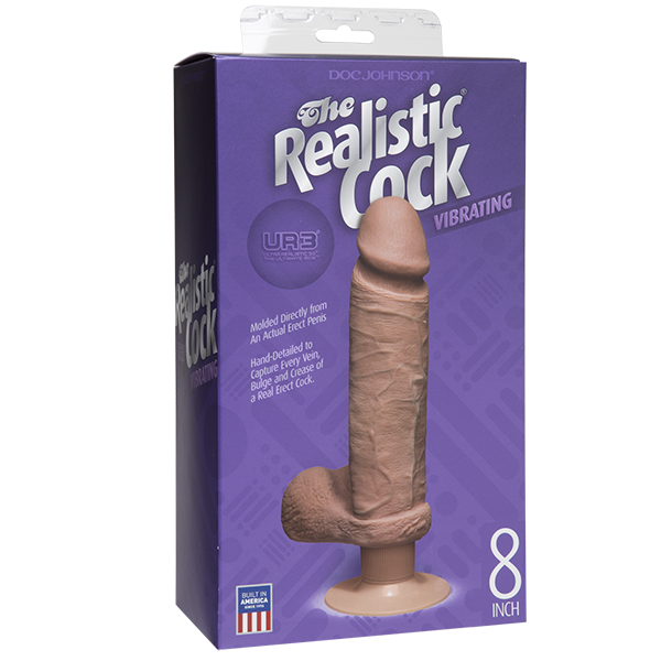 The Vibro Realistic Cock UR3 Vibrator 8 Inch - Tan