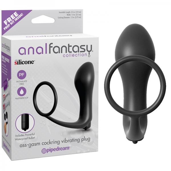 Anal Fantasy Ass Gasm Cockring Vibrating Plug Black