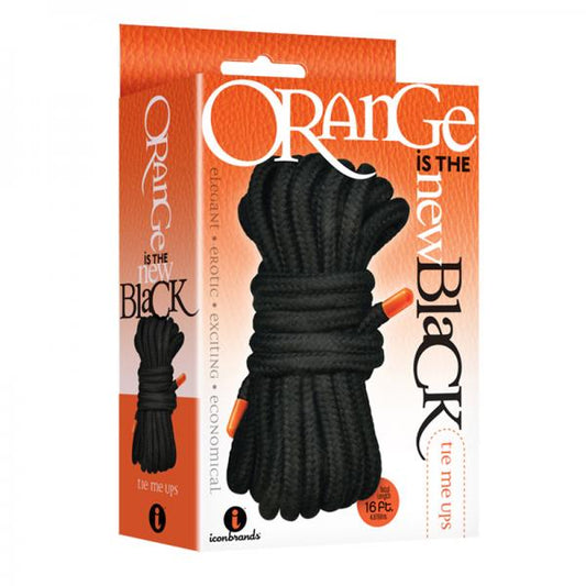 The 9's, Orange Is The New Black, Tie Me Ups Cotton/nylon Blend Bondage Rope, Black With Orange Aigl