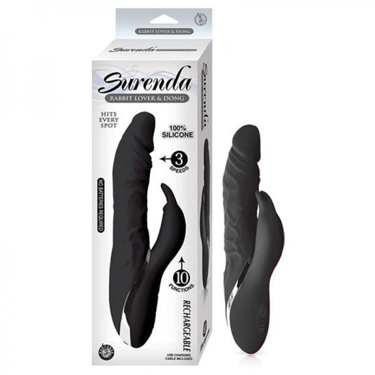 Surenda Rabbit Lover & Dong Black Vibrator