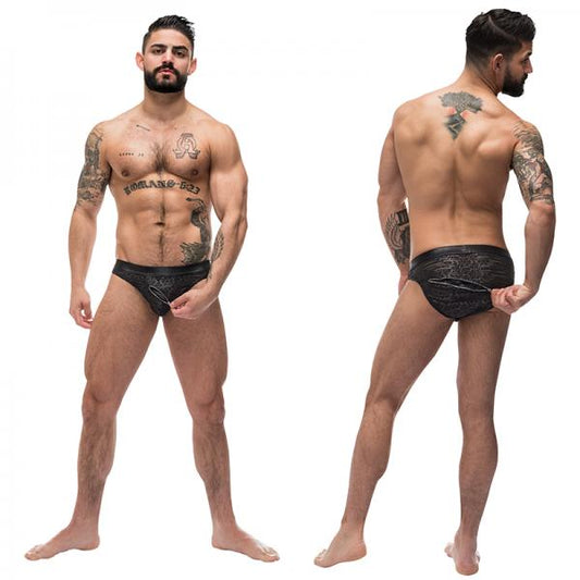 Male Power Zip It 2x Zip Bikini Black Sml