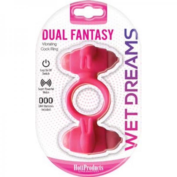 Wet Dreams Dual Fantasy Dual Cock Ring With Turbo Motors