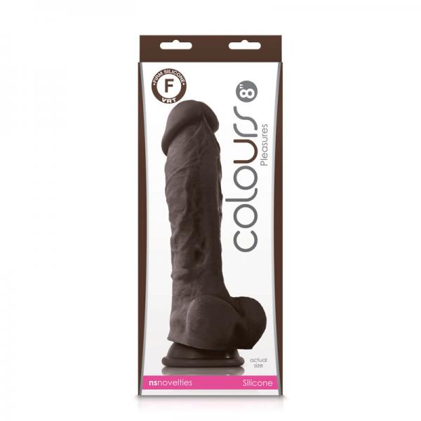 Colours - Pleasures - 8in Dildo - Dark Brown