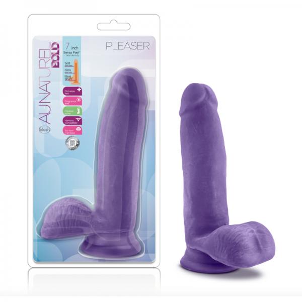 Au Naturel Bold Pleaser 7 inches Dildo Purple