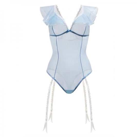 Blue Daiquiri Ruffled Teddy Garter 3x/4x