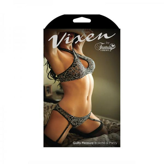 Vixen Guilty Pleasure Bralette & Panty Os Black