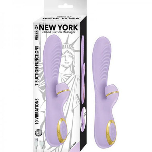 Vibes Of New York Ribbed Suction Massager Lavender