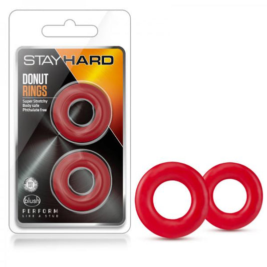 Stay Hard - Donut Rings - Red