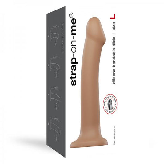 Strap-on-me Semi-realistic Dual Density Bendable Dildo Caramel Size L